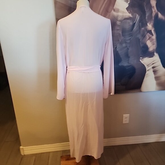 Delicates Robe S /M Sheer Pink Long Sleeve Ties Closed - Picture 3 of 6